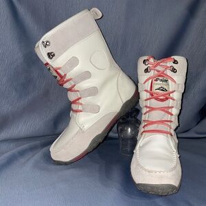 PAJAR White Leather Waterproof Winter MOCCASIN HERITAGE BOOT #14, Women 7-7.5/38